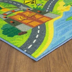 KC CUBS Boy & Girl Kids Dinosaur Dino Car Vehicle Traffic Road Educational Learning & Game Play Nursery Bedroom Classroom Rug Carpet -Child Home Decoration Store GUEST 3bcde5f6 7fc6 4979 8bb0 5b48a63d5d2b