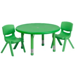 Emma And Oliver 33" Round Plastic Height Adjustable Activity Table Set With 2 Chairs -Child Home Decoration Store GUEST 3fc3900a c6da 4aba 8d2b 0b5f6306e3a4
