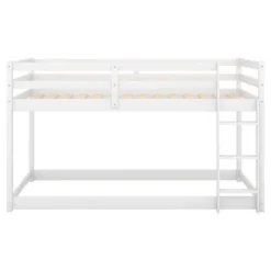 Twin Over Twin Floor Bunk Bed With Ladder - ModernLuxe -Child Home Decoration Store GUEST 401f5cf5 cad7 4266 901a 92459caccc32