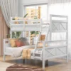 Twin Over Full Bunk Bed With Ladder And Safety Guardrail-ModernLuxe 2 Twin Over Full Bunk Bed With Ladder And Safety Guardrail-ModernLuxe -Child Home Decoration Store GUEST 46bcd31e 1838 4222 92ba 6bc3f021ad87