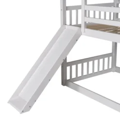 Twin Over Twin House Shaped Bunk Bed With Convertible Slide And Ladder-ModernLuxe -Child Home Decoration Store GUEST 48affcaa ad57 48db 8c32 e359ad54ba59