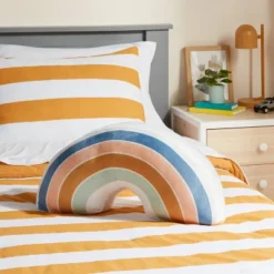 Best Seller 1 Rainbow Weighted Plush Kids' Throw Pillow White/Blush - Pillowfort™