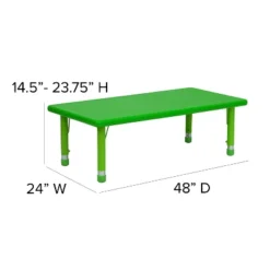 Flash Furniture 24"W X 48"L Rectangular Plastic Height Adjustable Activity Table -Child Home Decoration Store GUEST 4aa26844 a6b7 4eee be0d 593c9f36b187