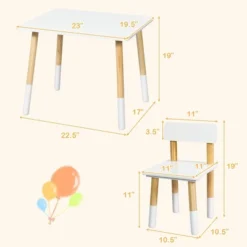 Costway Kids Wooden Table & 2 Chairs Set Children Activity Table Set -Child Home Decoration Store GUEST 4aeda5ea 3f8b 449b aedf 5bcb45f13cff