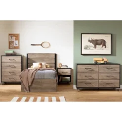 Arlen Mates Bed And Headboard Set Weathered Oak - South Shore -Child Home Decoration Store GUEST 4e765bfd 4f51 4a12 8680 702725ea0eb8