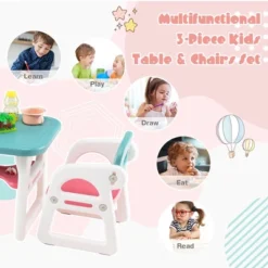 Costway 3-Piece Kids Table And Chair Set Toddler Activity Study Desk With Building Blocks 17 Costway 3-Piece Kids Table And Chair Set Toddler Activity Study Desk With Building Blocks -Child Home Decoration Store GUEST 50bbb76c 9d92 4193 8571 c1340a65aaab