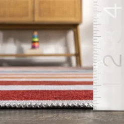 NuLOOM Colorful Striped Machine Washable Kids Area Rug -Child Home Decoration Store GUEST 526a7869 e1bd 4b81 8b28 5fa65dd8ef58