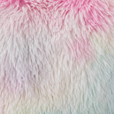 Teen Rainbow Tie Dye Fur Heart Throw Pillow Yellow/Blue/Pink - Makers Collective 4 Teen Rainbow Tie Dye Fur Heart Throw Pillow Yellow/Blue/Pink - Makers Collective - Image 2