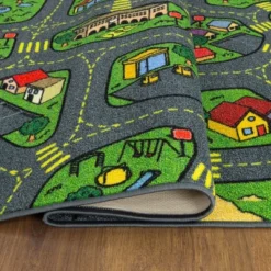 Jungtier Boy & Girl Kids Retro City Road Car Vehicle Traffic Educational Learning & Game Play Nursery Bedroom Classroom Rug Carpet, 2' 7" X 5' 0" -Child Home Decoration Store GUEST 554e81e3 5984 4341 b19e f8c5efdd1da8