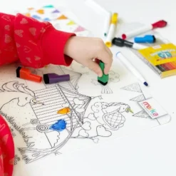 Merka Kids Toddler Essentials Coloring Placemats For Kids, Set Of 4 Mats With 7 Markers Jungle Space Sea Unicorns -Child Home Decoration Store GUEST 56ecac5d 8086 4d13 a9e6 b1e021b9065c