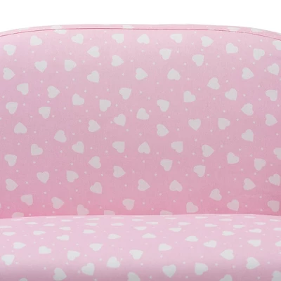 Erica Heart Upholstered Kids' 2 Seater Sofa Pink - Baxton Studio 6 Erica Heart Upholstered Kids' 2 Seater Sofa Pink - Baxton Studio - Image 4