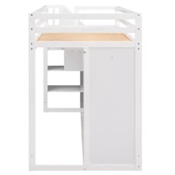 Functional Twin Loft Bed With 3 Shelves, 2 Wardrobes, 2 Drawers And Ladder With Storage-ModernLuxe -Child Home Decoration Store GUEST 59fcdbda 959f 4ef5 a4b5 3a25afc3e430