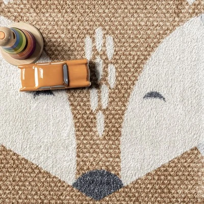 NuLOOM Talia Bashful Fox Kids Machine Washable Area Rug 7 NuLOOM Talia Bashful Fox Kids Machine Washable Area Rug - Image 5
