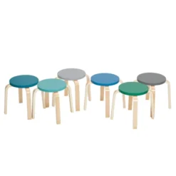 ECR4Kids Bentwood Stacking Stools For Kids, Playroom/Daycare Flexible Seating, 12" Height, 6-Piece -Child Home Decoration Store GUEST 5cc2c6eb 9b12 49ea ba2f 73bbb365c793