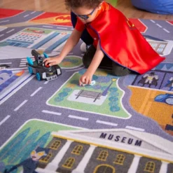 KC CUBS | Batman Gotham City Boy & Girl Kids City Road Car Vehicle Traffic Educational Learning & Game Nursery Classroom Rug Carpet -Child Home Decoration Store GUEST 5db22b8f e335 4e07 817e a9a3e8c497e2