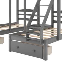 Full Over Twin & Twin Bunk Bed, Gray - ModernLuxe -Child Home Decoration Store GUEST 5ed0ba04 f35b 4530 9ae5 5d4bc1becf89