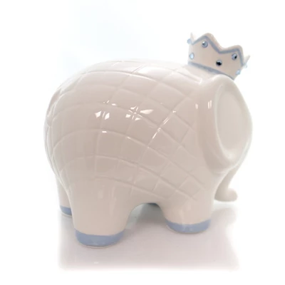 Bank White/Blue Coco Elephant Bank - One Bank 7.75 Inches - Baby Hand Painted - 3781Bl - Ceramic - Off-White 5 Bank White/Blue Coco Elephant Bank - One Bank 7.75 Inches - Baby Hand Painted - 3781Bl - Ceramic - Off-White - Image 3