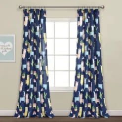52"x84" Make A Wish Southwest Llama Cactus Window Curtain Panels Set - Lush Décor -Child Home Decoration Store GUEST 65783249 d88a 48f9 85ec 1564cb76ed5c