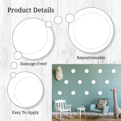 Polka Dots Wall Decor White - Decalcomania 6 Polka Dots Wall Decor White - Decalcomania - Image 4