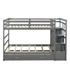 Twin Over Twin Wood Bunk Bed With 4 Drawers, Trundle And Staircase-ModernLuxe 17 Twin Over Twin Wood Bunk Bed With 4 Drawers, Trundle And Staircase-ModernLuxe -Child Home Decoration Store GUEST 669d9a57 7089 473c bafc 0e56391d74ed