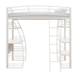 Andy Metal Loft Bed With Integrated Desk And Shelves - Room & Joy -Child Home Decoration Store GUEST 66a85b49 e45f 448a b9d1 30cab863f9bb