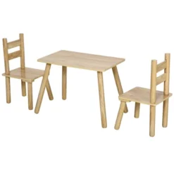 Qaba Kids Wooden Table And Chair Activity Set For Arts, Crafts, Dinning, And Reading For Toddlers Age 2 To 5 -Child Home Decoration Store GUEST 670fe6e6 157b 4bfe b843 bc2c2e511daa
