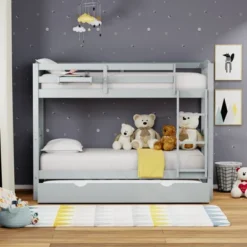 Child Home Decoration Store 31 Glenwillow Home Arca Solid Wood Twin Over Twin Bunk Bed