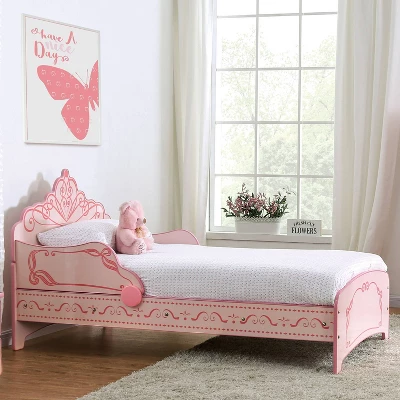 Twin Nemma Princess Crown Twin Bed Pink - Homes: Inside + Out 4 Twin Nemma Princess Crown Twin Bed Pink - Homes: Inside + Out - Image 2