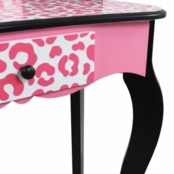 Fashion Leopard Prints Gisele Play Wooden Vanity Set Pink / Black - Teamson Kids -Child Home Decoration Store GUEST 6a3aa383 76cf 42ab b34d 1101da788167