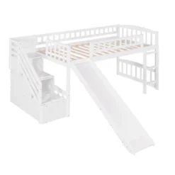 Twin Size Loft Bed With Two Drawers And Slides - ModernLuxe -Child Home Decoration Store GUEST 6abb125b ec63 4bce a6f6 e8483e762de3