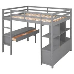 Loft Bed With Built-In Desk, Storage Shelves And Drawers - ModernLuxe -Child Home Decoration Store GUEST 6b31bac7 8e93 4566 906f 6b525c918db8