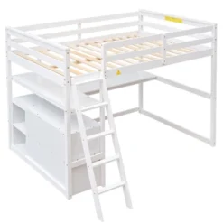 Full Size Loft Bed With Desk, Shelf And Two Built-in Drawers - ModernLuxe 16 Full Size Loft Bed With Desk, Shelf And Two Built-in Drawers - ModernLuxe -Child Home Decoration Store GUEST 6b4c7320 6e29 452d 89aa d26f7cf01736