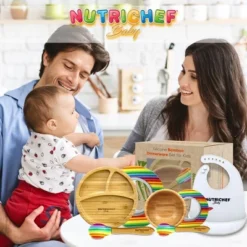 NutriChef Rainbow Dinnerware Set With Bibs For Kids -Child Home Decoration Store GUEST 6b7b56d9 75de 43a7 ba9b 735e660f72f6