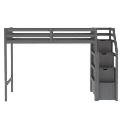 Twin Over Full Loft Bed With Staircase - ModernLuxe -Child Home Decoration Store GUEST 6bade41e f0af 42da bdd8 c200c0114289