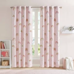 Natalie Rainbow With Metallic Printed Total Blackout Window Panel Pink - Mi Zone 19 Natalie Rainbow With Metallic Printed Total Blackout Window Panel Pink - Mi Zone -Child Home Decoration Store GUEST 6c7036cd 245a 481a 9a49 fe6a39d2f73b