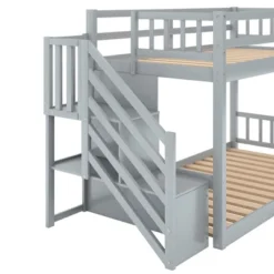 Twin Over Twin Bunk Bed With Storage Ladder - ModernLuxe -Child Home Decoration Store GUEST 6cb7443b 8cbc 4f38 96e7 c8c70bab0761