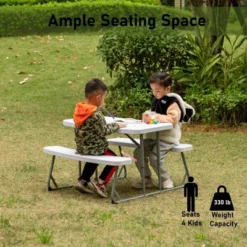 Foldable White Kids' Picnic Table Bench Outdoor Portable Children's Backyard Table, Crafting, Dining, And Playtime Patio Table 14 Foldable White Kids' Picnic Table Bench Outdoor Portable Children's Backyard Table, Crafting, Dining, And Playtime Patio Table -Child Home Decoration Store GUEST 6d36c931 4601 46f7 b622 6c2c792bf4af