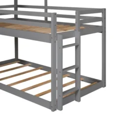 Twin Over Twin Wood Bunk Bed With Roof, Window, Guardrail, And Ladder-ModernLuxe 19 Twin Over Twin Wood Bunk Bed With Roof, Window, Guardrail, And Ladder-ModernLuxe -Child Home Decoration Store GUEST 6d39fc01 ec02 449e 9ff8 50690ea90120