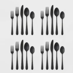 20pc Harrington Flatware Set Black - Threshold™ -Child Home Decoration Store GUEST 701d9c22 9fd0 4379 8eb2 5dfad3133a69