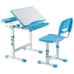 Mount-It! Kids Desk And Chair Set | Height Adjustable Ergonomic Children's School Workstation With Storage Drawer | Blue -Child Home Decoration Store GUEST 70f1762b 1dc0 40ea 85c8 d9b157fc48b0