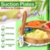 NutriChef Sparkle Bamboo Dinnerware Set With Silicone Suction For Kids -Child Home Decoration Store GUEST 70f2788d 094c 497f b95c dded93d6de71