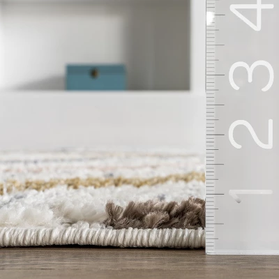 Lillie Abstract Diamond Kids Tassel Area Rug 4 Lillie Abstract Diamond Kids Tassel Area Rug - Image 2