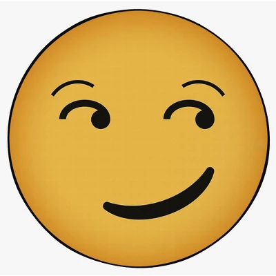 Deerlux Emoji Style Round Funny Smiley Face Kids Area Rug, Smirk Emoji Rug 4 Deerlux Emoji Style Round Funny Smiley Face Kids Area Rug, Smirk Emoji Rug - Image 2