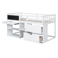 Twin Size Low Loft Bed With Rolling Desk, Shelves And Drawers - ModernLuxe 17 Twin Size Low Loft Bed With Rolling Desk, Shelves And Drawers - ModernLuxe -Child Home Decoration Store GUEST 748c53a2 f360 473c ac97 e0ae97d642e5