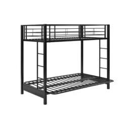 Twin Over Futon Analise Metal Bunk Bed Black - Saracina Home 11 Twin Over Futon Analise Metal Bunk Bed Black - Saracina Home -Child Home Decoration Store GUEST 74e2d72d ba1e 41f2 80bc 6da6082dff35