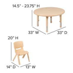 Emma And Oliver 33" Round Plastic Height Adjustable Activity Table Set With 4 Chairs -Child Home Decoration Store GUEST 78fd628b 30f5 4d49 9fd8 294e7bd981d1
