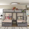 Full Over Twin & Twin Bunk Bed, Gray - ModernLuxe -Child Home Decoration Store GUEST 79b7c013 7d50 4adf bc02 4059ce6bb4d7
