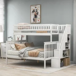 Twin Over Full Stairway Bunk Bed With Storage-ModernLuxe -Child Home Decoration Store GUEST 7d518838 c02a 4fdf 9934 b15b557283bd