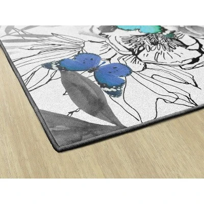Flagship Carpets School Girl Style Woodland Whimsy Butterfly Classroom Area Rug 5 Flagship Carpets School Girl Style Woodland Whimsy Butterfly Classroom Area Rug - Image 3