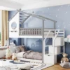 House Shape Twin-Over-Twin Double Bunk Bed With Storage Stairs - ModernLuxe -Child Home Decoration Store GUEST 7fc2f8bd 30f4 4a1b a8be 96a157a1fe1f